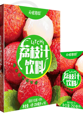 天喔果园荔枝汁清爽轻盈家庭装