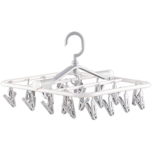 太力多功能防风晾衣架多夹子折叠学生宿舍晒袜子挂内衣裤晾晒神器