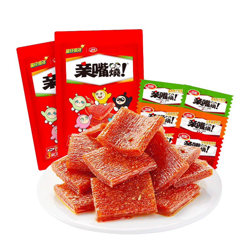 卫龙辣条豆干亲嘴烧大礼包520g*2袋休闲网红小吃麻辣零食约90小包