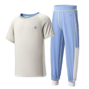 KK树儿童长袖T恤2024新款男童女童原纱速干衣短袖长裤夏装A类凉感