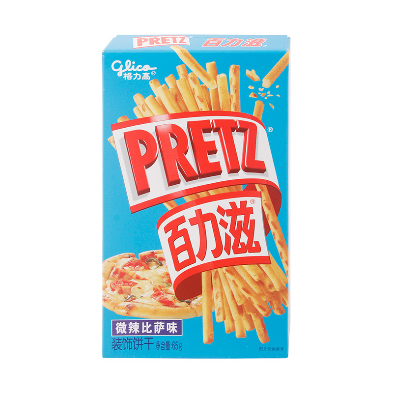 格力高百力滋装饰饼干微辣比萨味65g/盒食品零食办公室甜咸口味