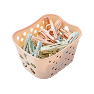 强力防风晾衣夹内衣袜子塑料小夹子带收纳篮被子衣服宿舍晾晒夹子