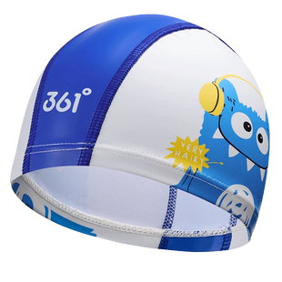 【】361儿童泳帽可爱卡通不勒头舒适便捷不进水游泳帽男女童