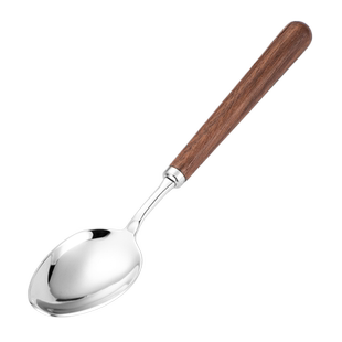 包邮国风胡桃木柄不锈钢304牛排叉西餐叉勺甜点汤匙调羹汤勺餐勺