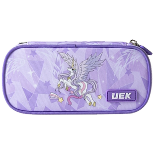 uek小学生大容量儿童文具盒笔袋分层简约铅笔盒多功能收纳文具袋