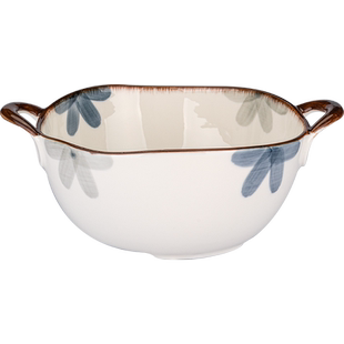 摩登主妇日式双耳汤碗大容量创意吃面碗高颜值家用陶瓷汤面盆