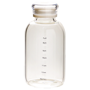 舍里双盖时间刻度玻璃杯高颜值咖啡饮料果汁杯子便携大容量水杯女