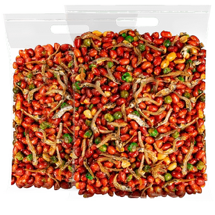 蜜禾商用小鱼花生米孜然红皮花生油炸坚果下酒菜零食小吃