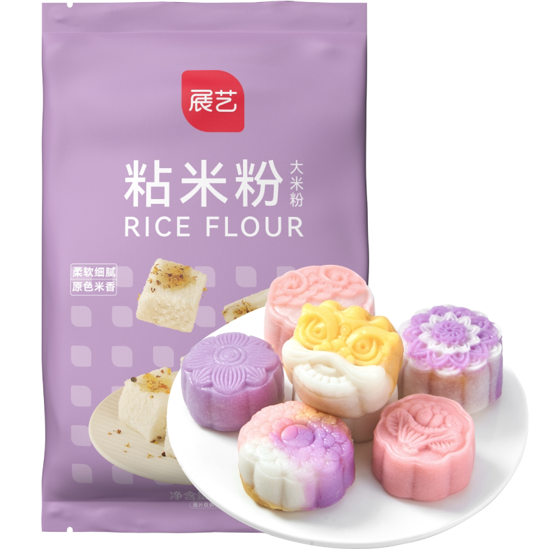 展艺粘米粉米面包糯米蛋糕大米粉肠粉雪媚娘冰皮月饼发糕面粉糍粑