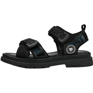 泰兰尼斯Kids儿童凉鞋女中大童夏季新款黑色厚底户外运动沙滩鞋