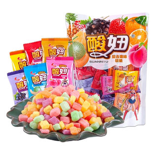 酸妞综合果味软糖小包装过年货怀旧分享8090后橡皮糖解馋糖果零食