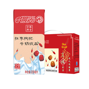 晨光牛奶红枣枸杞风味乳饮品200ml*24盒营养膳食早餐奶整箱礼盒装