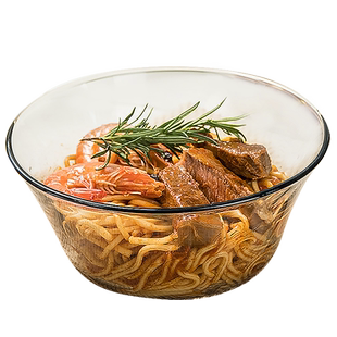 青苹果北欧茶色玻璃碗大号沙拉碗1只面碗甜品碗饭碗加厚泡面碗