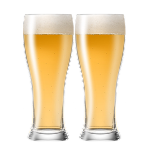 Cliton啤酒杯家用玻璃水杯杯子果汁酒吧KTK酒杯大号扎啤酒杯2支装