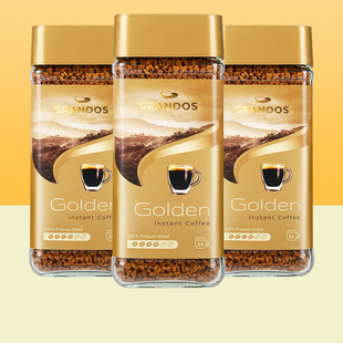 格兰特咖啡古德冻干速溶纯黑咖啡100g*3瓶德国原装进口
