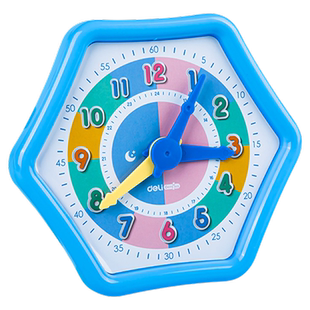 得力钟点学习器三针联动儿童小学生时钟教具钟表模型益智早教认知