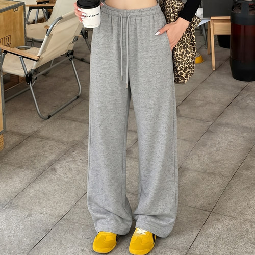 羊毛混纺显瘦宽松休闲运动卫裤