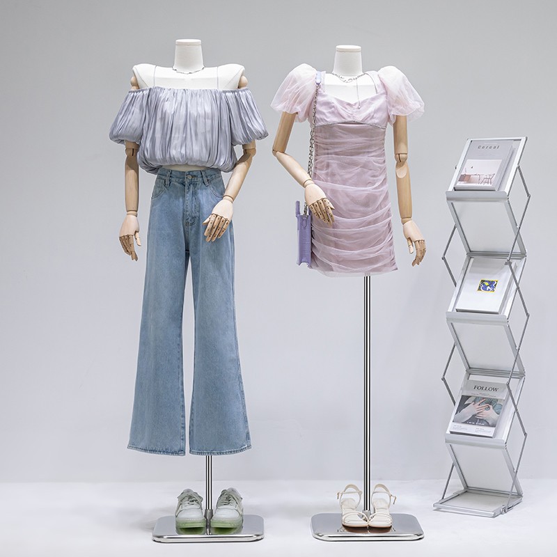 韩版耸肩模特道具女半身服装店人