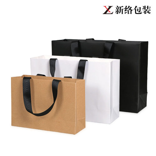 黑色牛皮纸袋购物袋礼物饰品包装