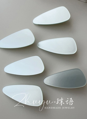 韩系镜面淡蓝色醋酸水滴鸭夹侧边