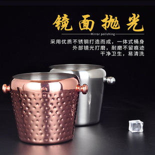 冰块粒桶啤酒红酒桶家用 不锈钢加厚冰桶酒吧用品香槟桶商用装