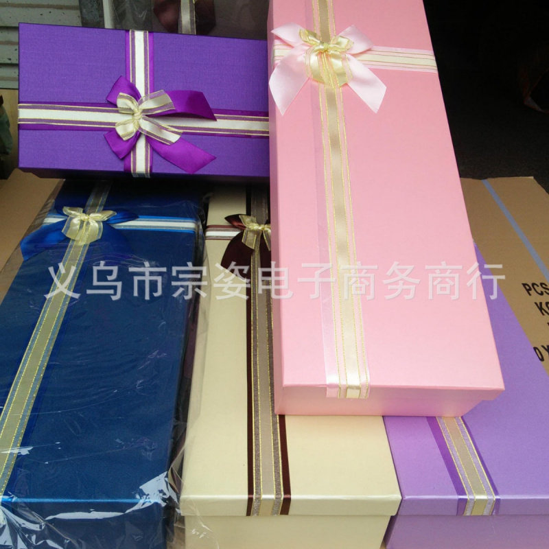 母亲节礼品盒纯色香槟玫瑰花盒 长方形枪炮鲜花纸盒花店专用花盒