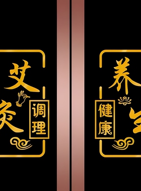 艾灸养生馆玻璃门贴纸