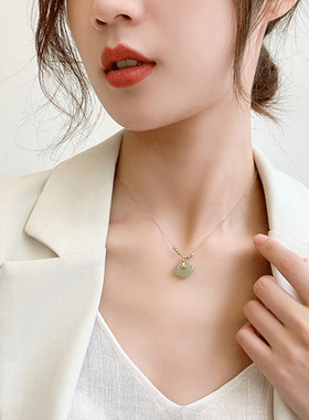 玉如意长命锁项链女款