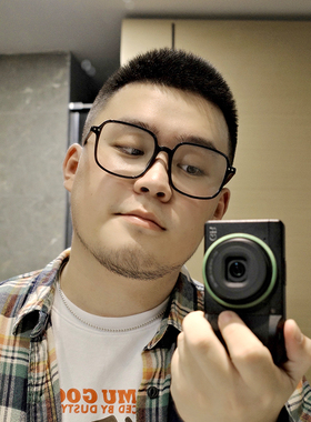 MAXB 方形黑框眼镜潮男大脸胖子防蓝光配眼镜近视散光镜架155mm