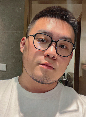 MAXB 新款方形黑框眼镜男胖大脸宽圆脸潮网红配近视防蓝光眼睛架