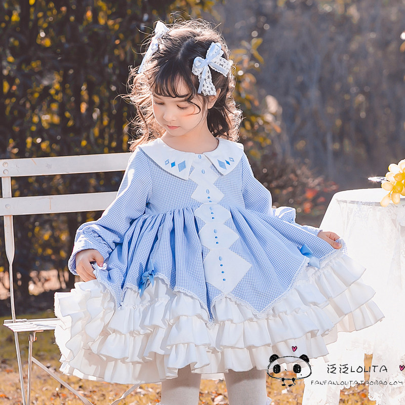 高端童装正版洛丽塔女童长袖连衣裙儿童西班牙蓬蓬裙Lolita裙子秋