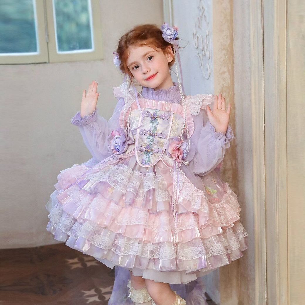 洛丽塔女童生日公主蛋糕礼服秋季