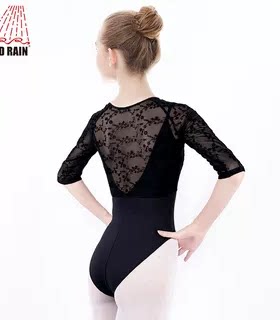 红雨练功服外搭女芭蕾舞上衣短款中袖形体服外套瑜伽连体服黑色