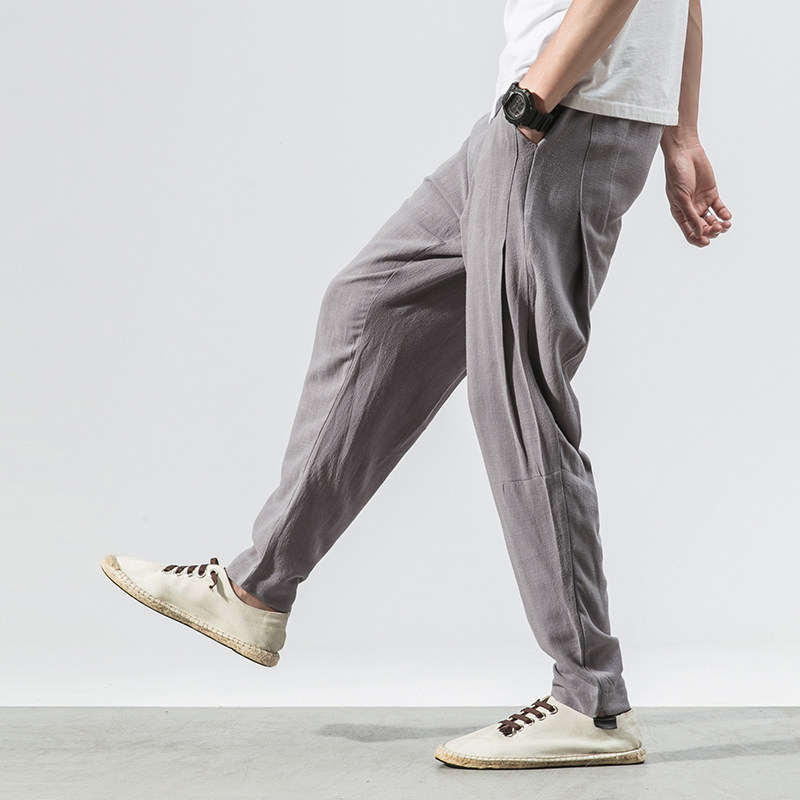 20夏季大码日系棉麻风休闲宽松哈伦灯笼裤全年有货K25/P55，男装休闲裤，电商A221A