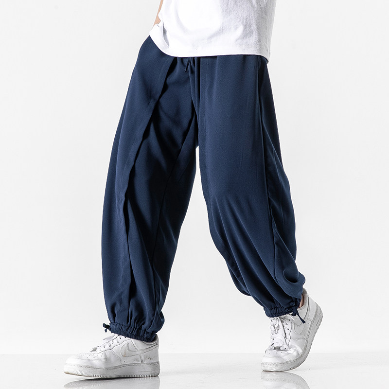 20夏大码日系复古休闲束脚哈伦灯笼裤情侣男女古风乱麻裤K87/P70，男装休闲裤，电商A221A