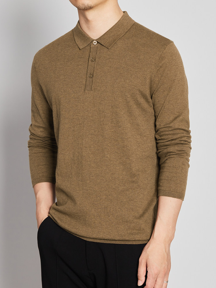 Meimaike men's clothing 2020 autumn new men's lapel knitted POLO shirt casual clothes long-sleeved T-shirt 2006