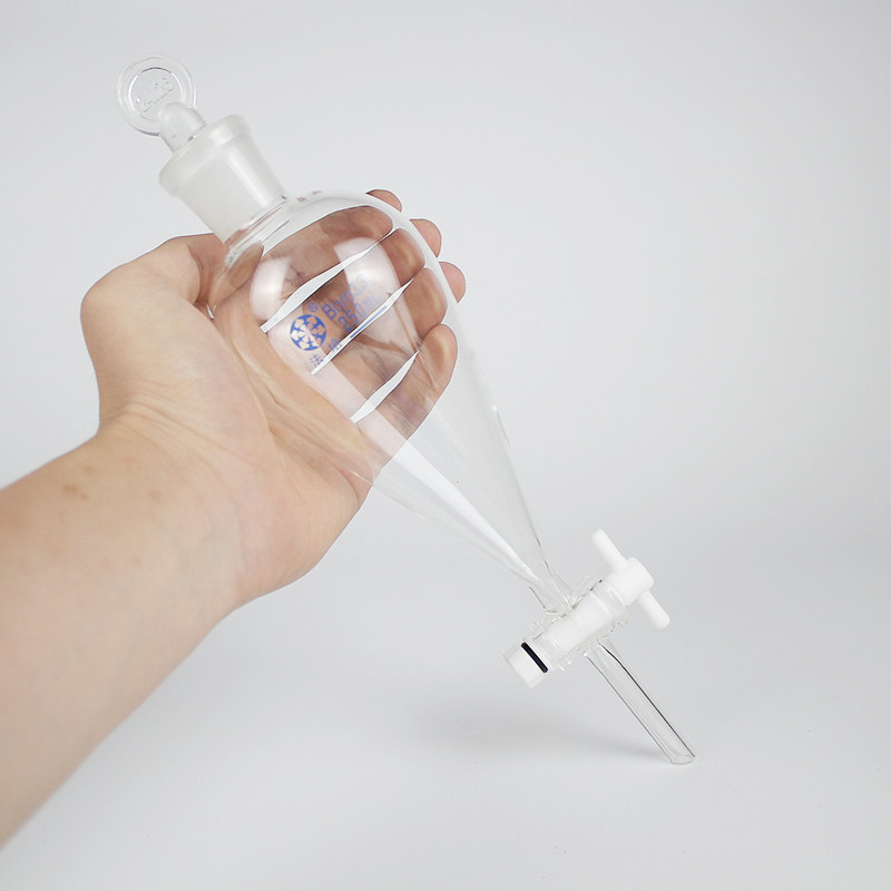 聚四氟梨形分液漏斗 球形分液漏斗 玻璃加厚具塞磨砂四氟活塞