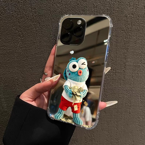 可爱调皮富有美金鱼适用iPhone17苹果14手机壳16ProMax荣耀90比奇堡15华为Mate70Pro镜面P80小米13三星女丑萌