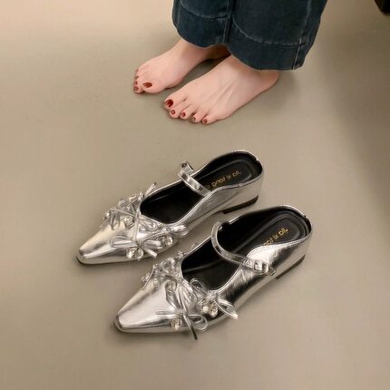 2026年春夏季百搭凉鞋初遇季法式蝴蝶结包头温柔半拖鞋女鞋子外穿