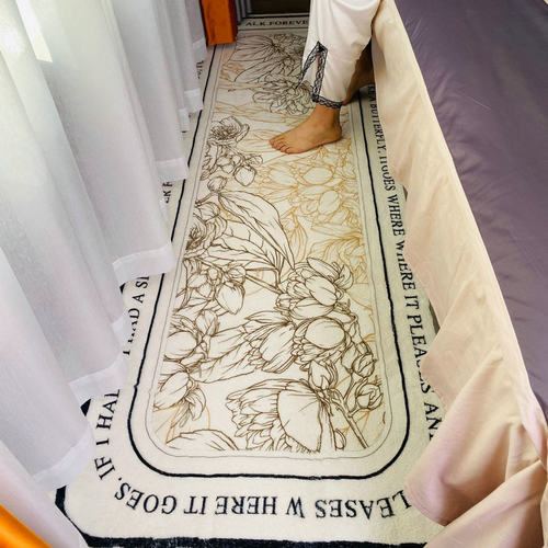 床边地毯ins覆古法式卧室床边毯衣帽间飘窗圆形地毯床前地垫毯子