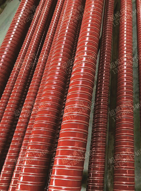 红色高温风管矽硅胶排风管300度高温通风管/耐高温钢丝热风管63mm