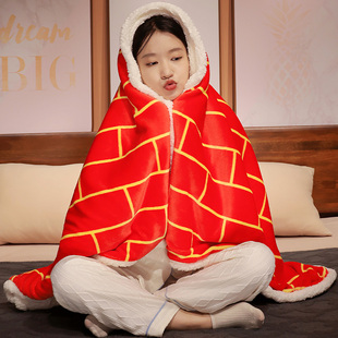 搞怪袈裟披风毯加厚羊羔绒保暖毯颈肩护腰午睡毯可爱办公室盖毯