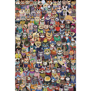 拼图猫动漫卡通500片-猫猫大合影木质玩具1000片成人儿童益智礼物