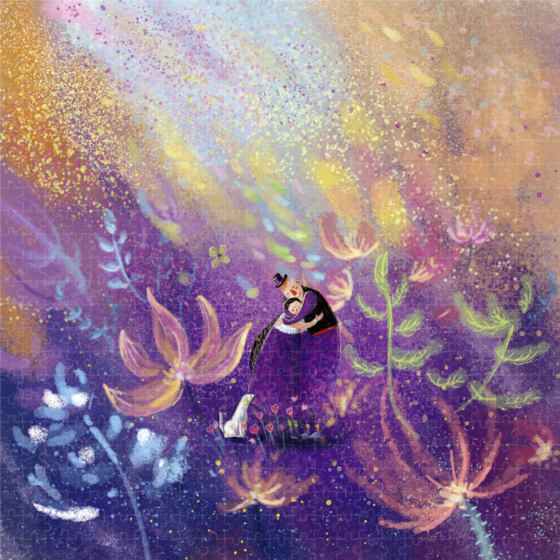 正方形纸质拼图风中的拥抱卡通动漫玩具成人儿童益智礼物