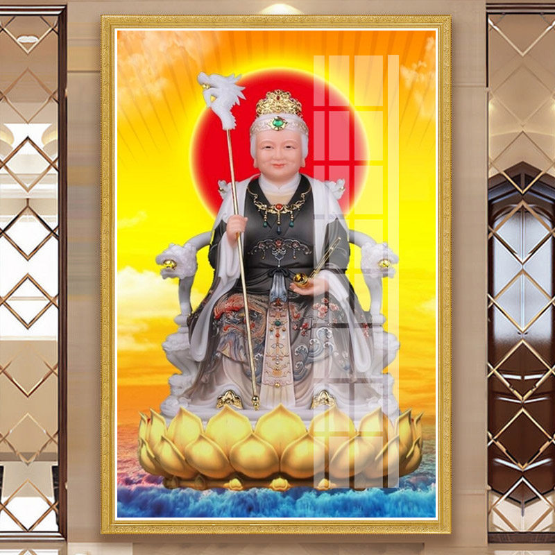黎山老母十字绣2023新款骊山姥家用画像客厅道家粘贴全砖5d钻石画