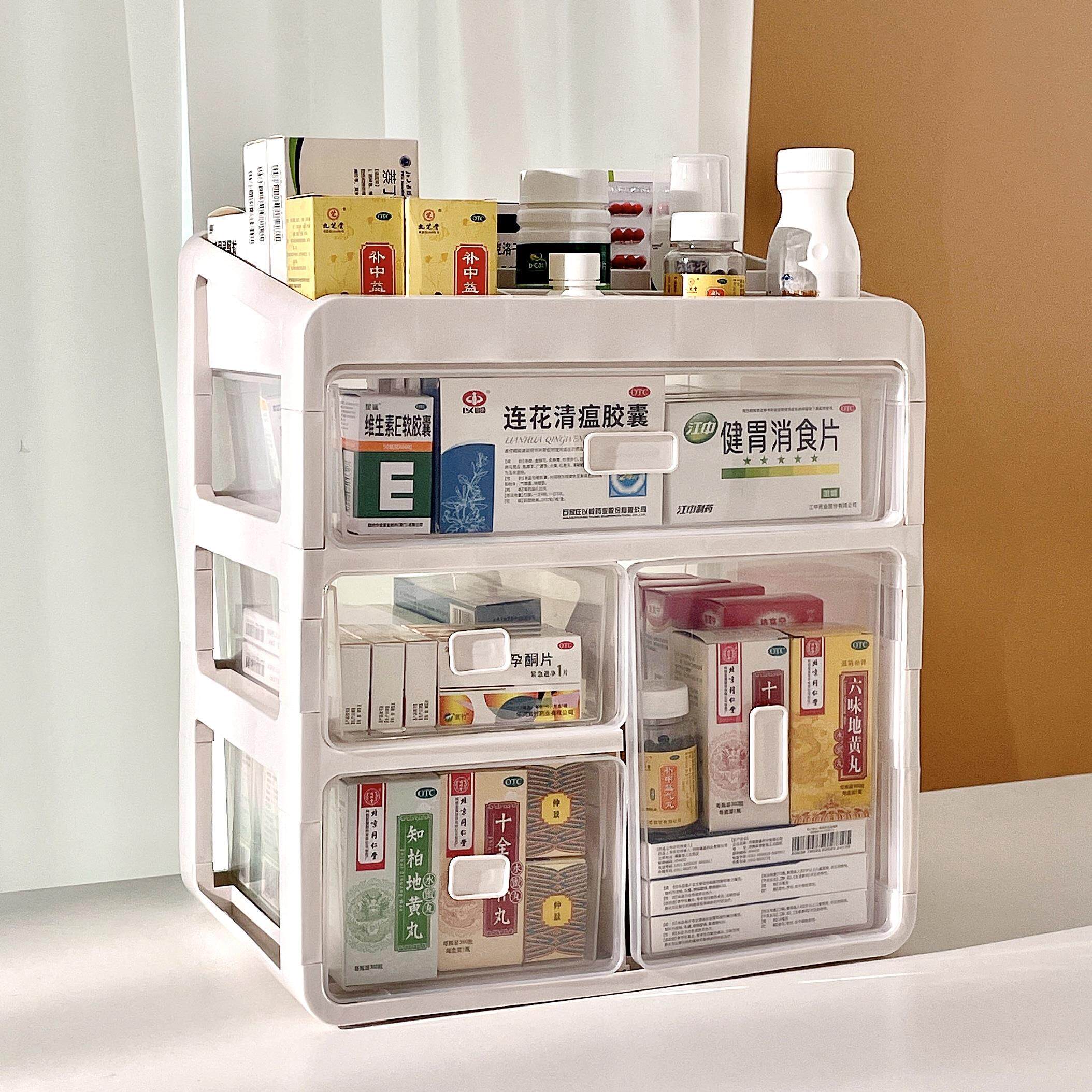 日本进口精工家庭装药箱大容量药品医药箱家用多层收纳柜药物盒
