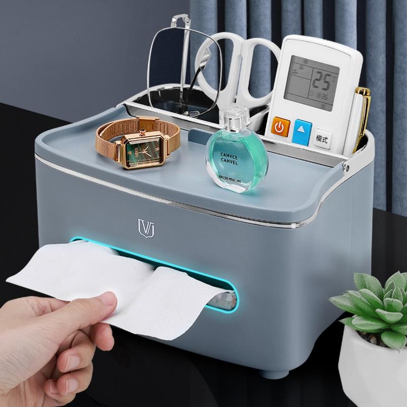 日本进口精工纸巾盒抽纸盒家用客厅创意茶几遥控器收纳高档纸盒