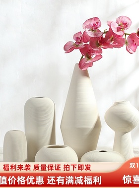 尚瓷挂件新款白色花瓶摆件简约创意客厅家居软装饰品大小插花