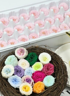 等花来a级国产2-3cm巧克力花环diy材料包单朵小玫瑰永生花奥斯汀