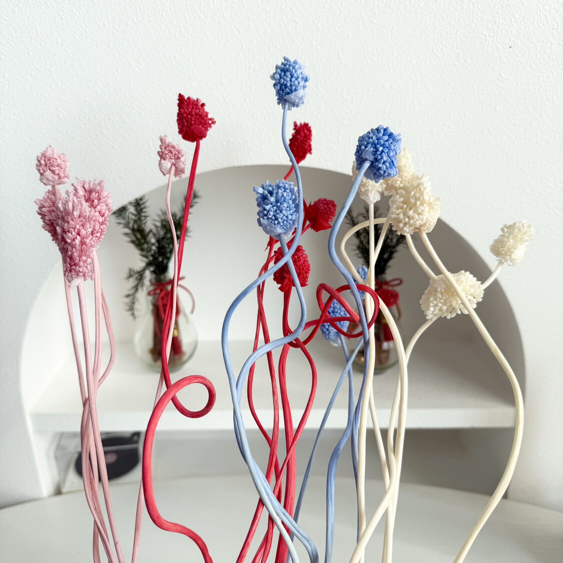 等花来国产弯葱小葱花永生花保鲜干花插瓶花居家摆件婚庆手工diy
